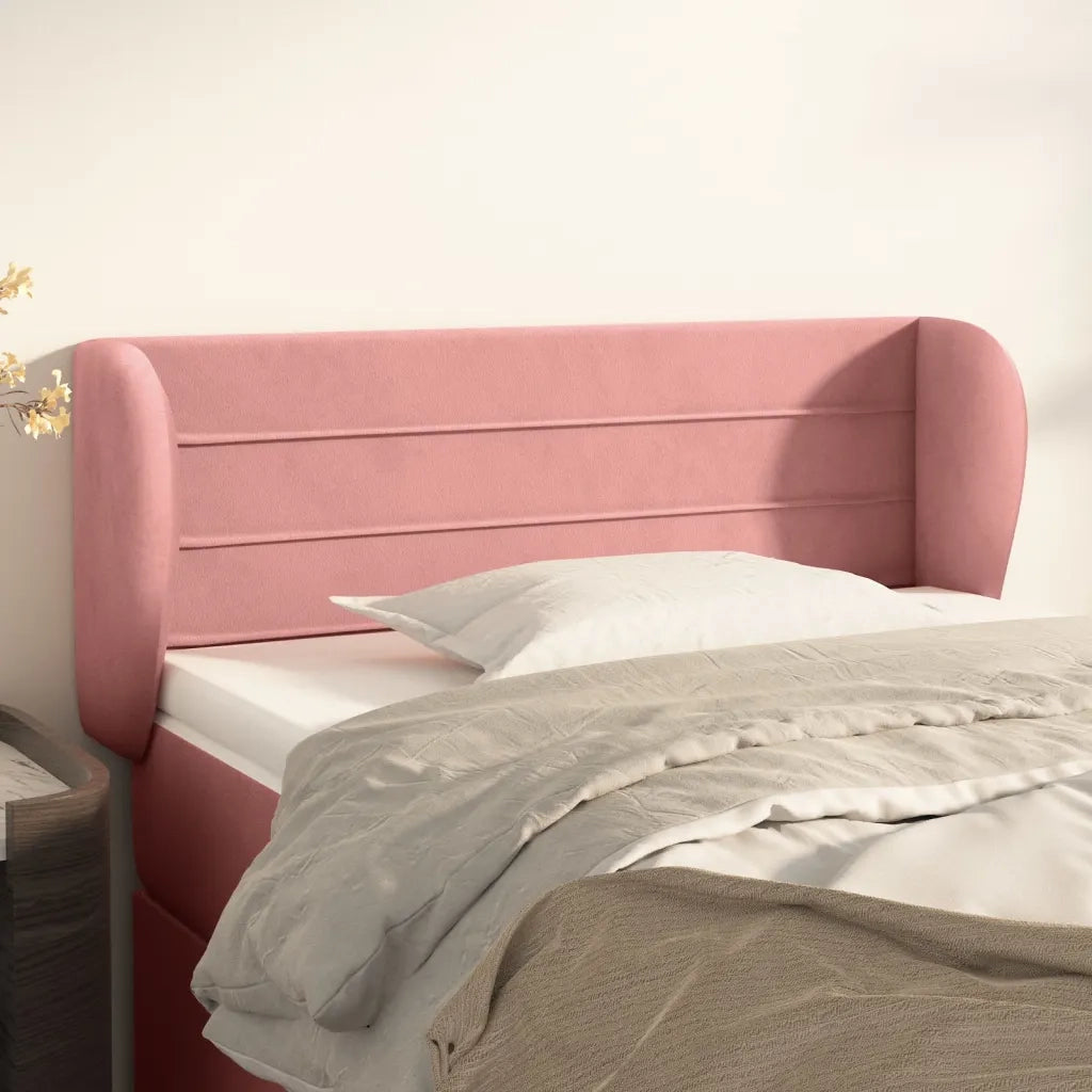 Testiera ad Orecchio-Testata con Orecchie Nera 93x23x78/88 cm in Velluto 215624