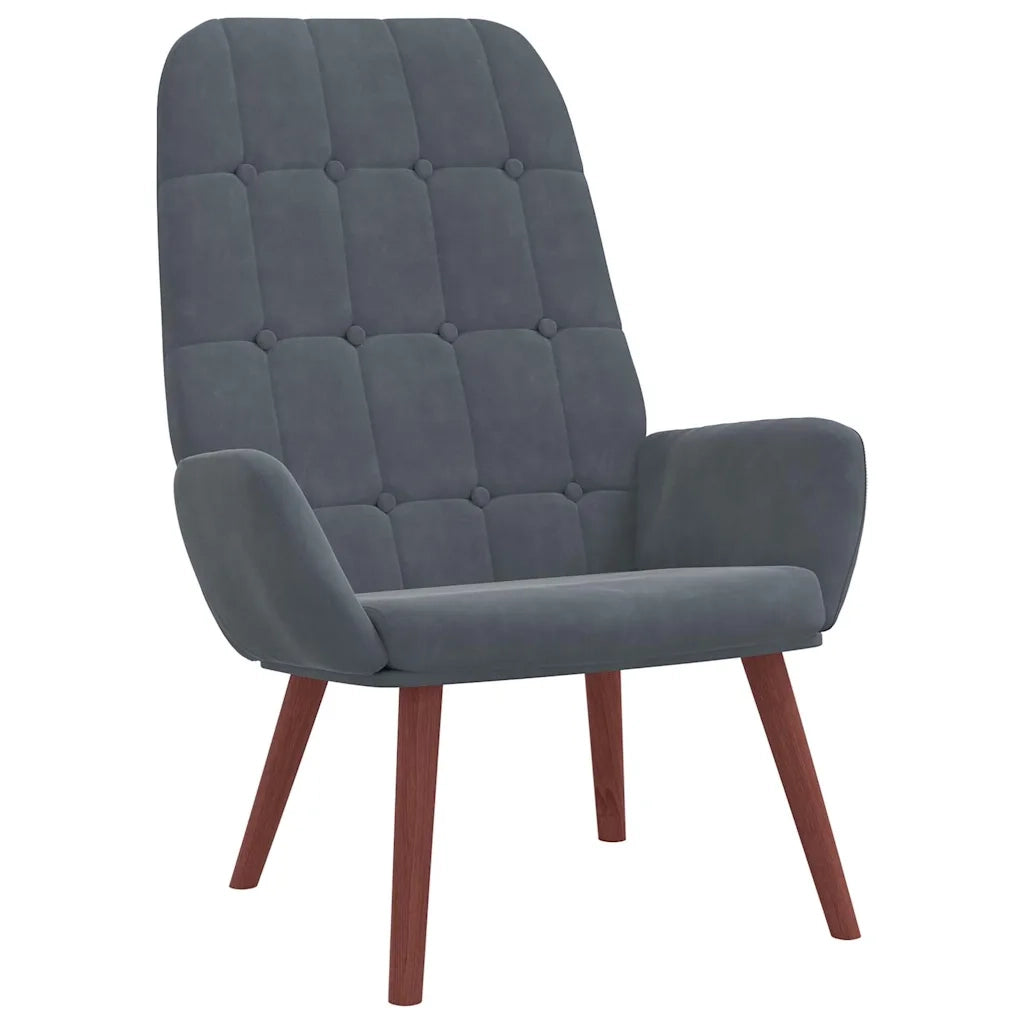 Poltrona Relax con Poggiapiedi Grigio Scuro in Velluto 3315139