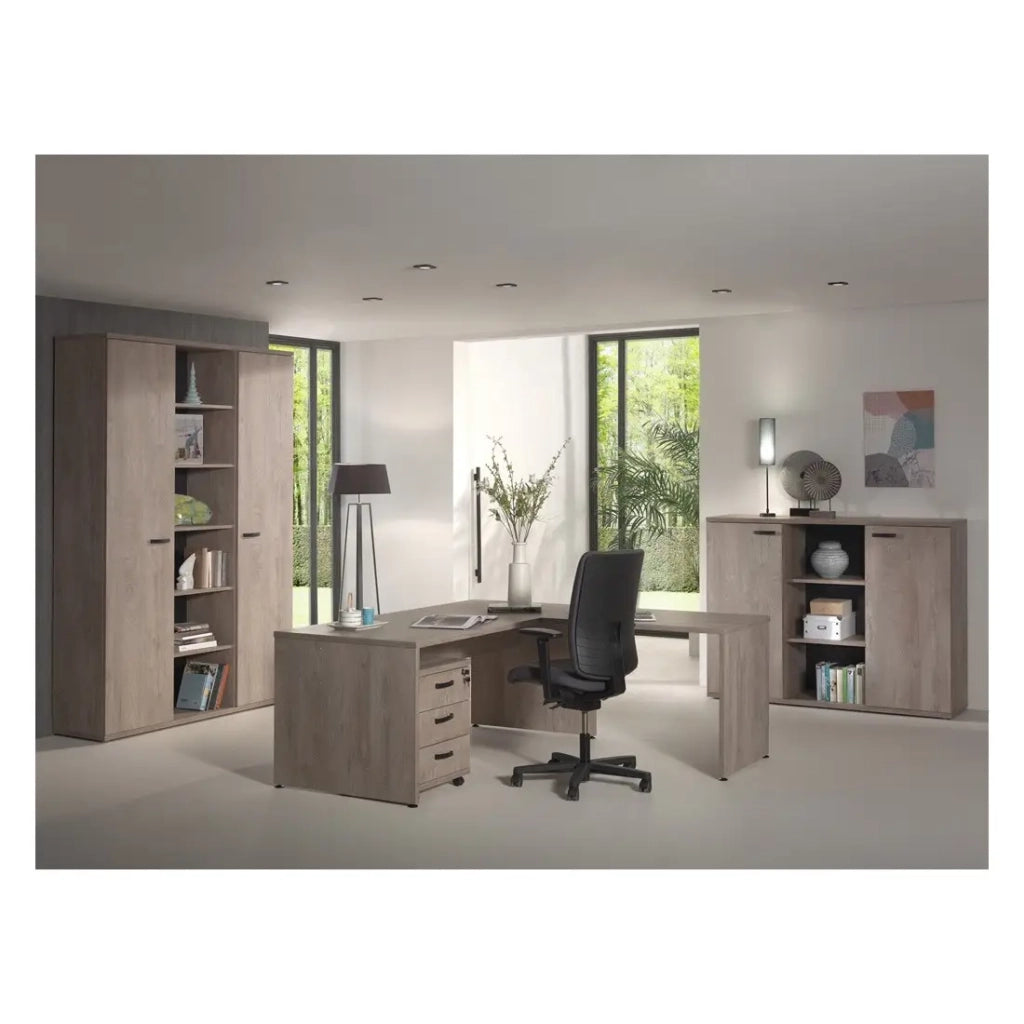 Set di 5 mobili da ufficio professionale colore rovere grezzo collezione YUKON.