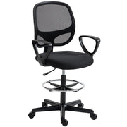Sedia da ufficio ergonomica con poggiapiedi e braccioli regolabile ¨C zephmum ¨C nero 59x58x103-123cm