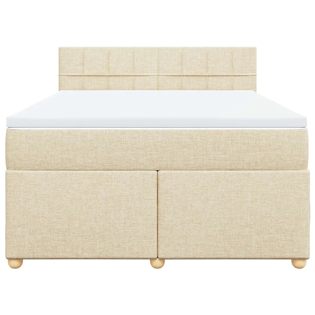 Giroletto a Molle con Materasso Crema 140x19 cm in Tessuto