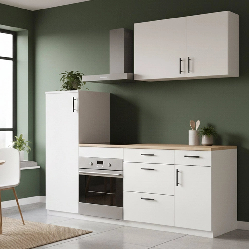 Cucinino Althenis, Cucina 4 Cassetti, Elettrodomestici non inclusi, Bianco