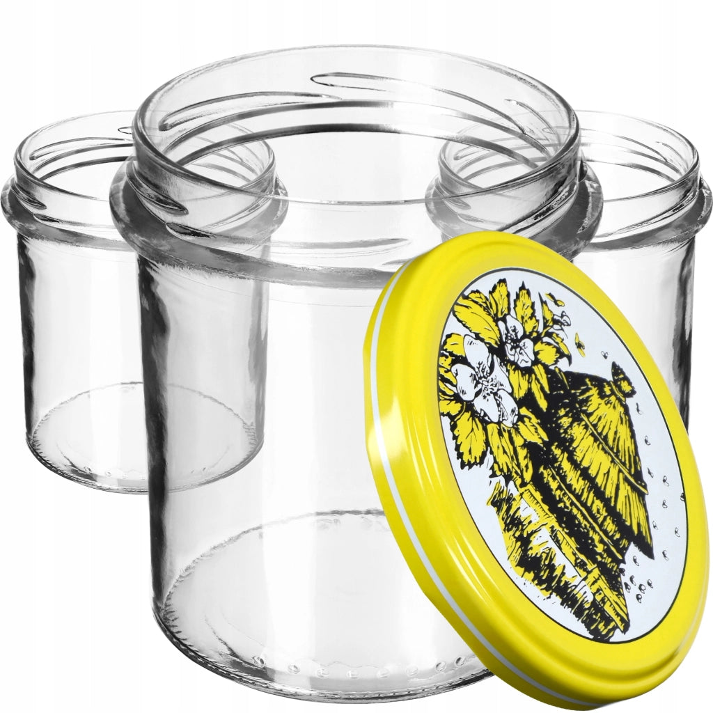 Barattoli di vetro KADAX Avila 350ml 50pz 82mm + coperchi "Api"