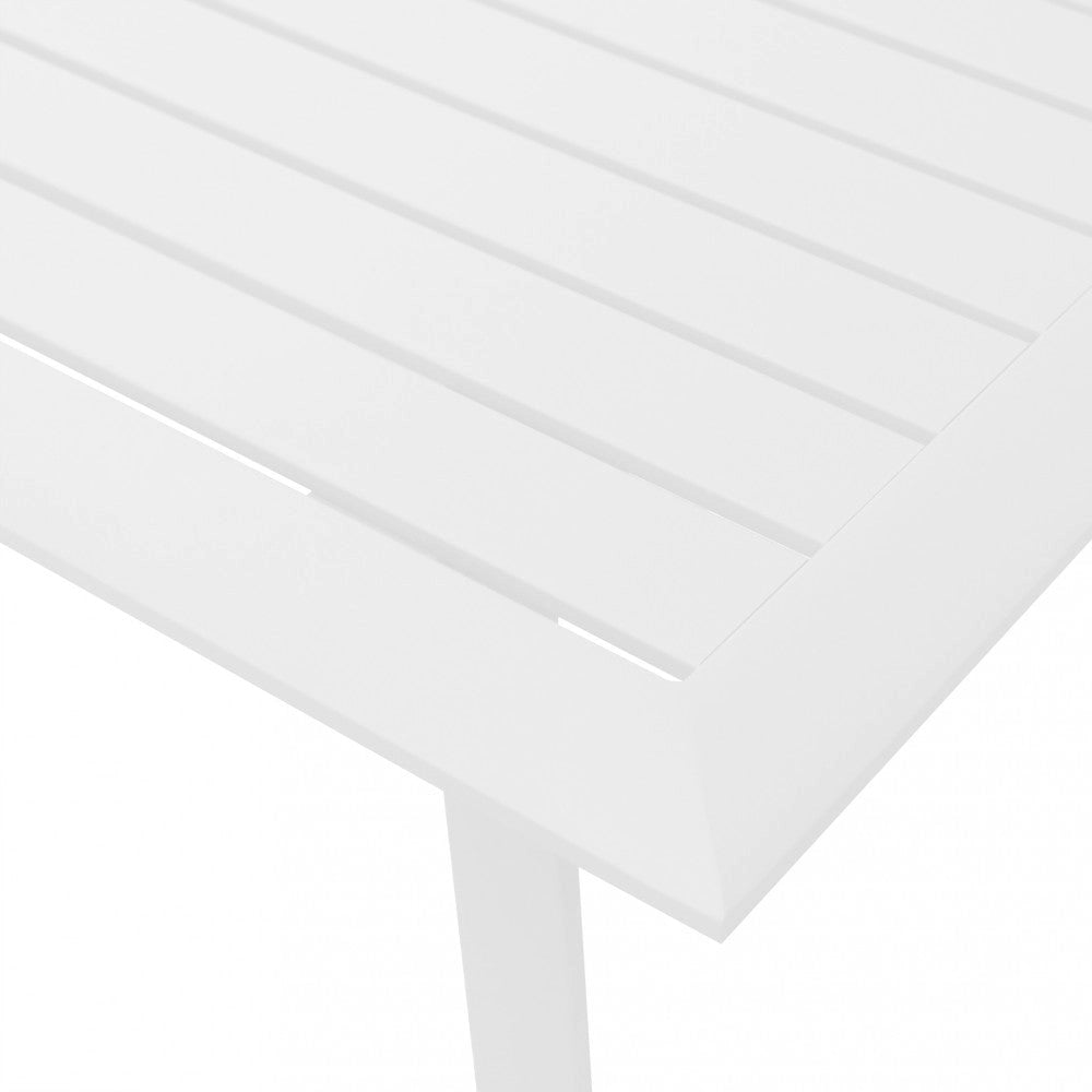 Set Salotto da Giardino Divano 2 Poltrone e Tavolino in Alluminio Bianco