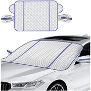 Schiocco solare auto - Protezione da neve - Ombreggiatore universale - Folia di alluminio/Tessuto oxford - 115 x 160 cm - Progetto completamente coprente - Kit di protezione nevosa