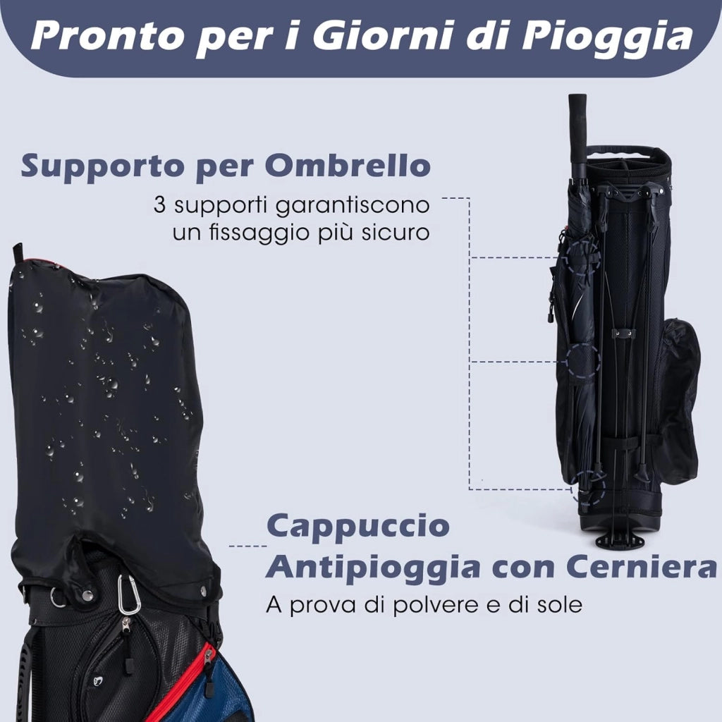 Set Completo di Mazze da Golf per Uomo, Include Driver 1 da 460CC, Fairway 3, Ibrido 5, Ferri 5, 6, 7, 8, 9, P e S, Putter e Borsa Portatile Leggera, Destrorso
