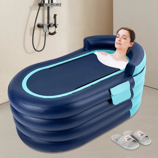 Bagnetto per Bambini - Inflato - Flessibile - Libero - Con Funzione di Trasporto Ripiegabile per Bagni - 140x84x74