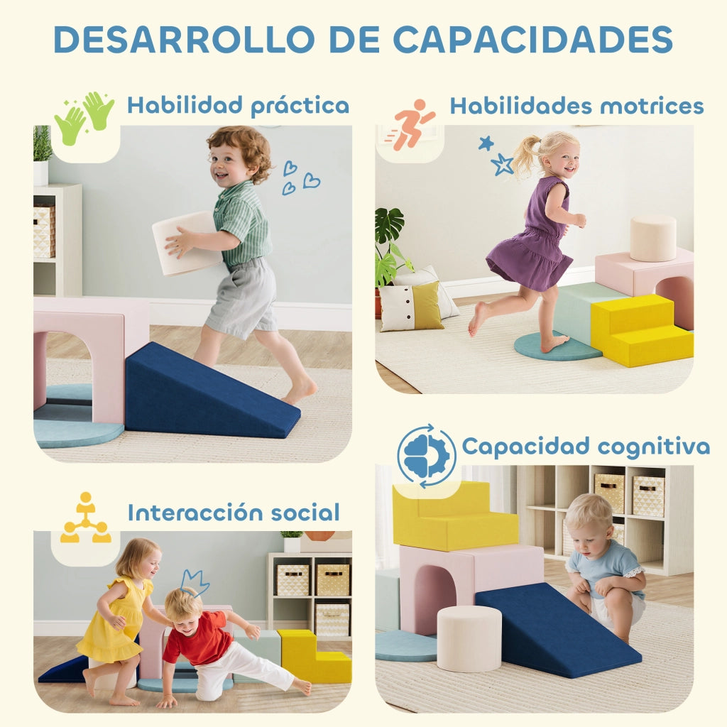 Blocchi di schiuma per bambini con fodere lavabili ¨C Minimal ¨C Multicolore