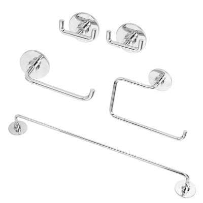 Set accessori a muro 5 pezzi in acciaio cromato e viti incluse  Idea