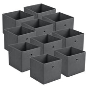 Set di 10 scatole portaoggetti in tessuto non tessuto 28 x 30 x 30 cm grigio scuro 03_0006546