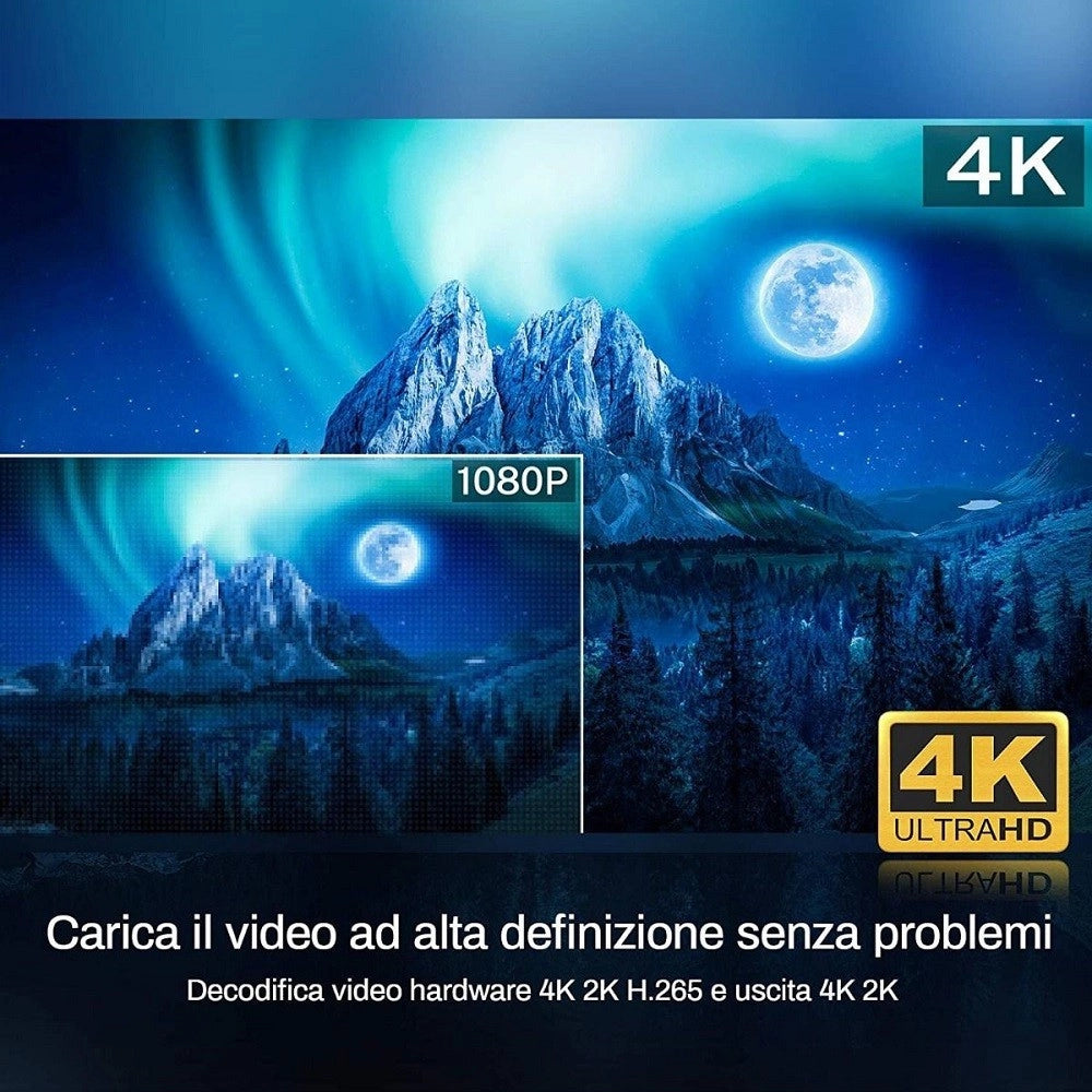 Trade Shop - Smart Tv Box Qt5 Wifi Hdmi Supporta 5g Risoluzione 4k Connettività Bluetooth Wifi -