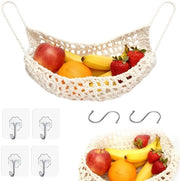 Porta frutta a maglia macramé per verdure e frutta - Beige