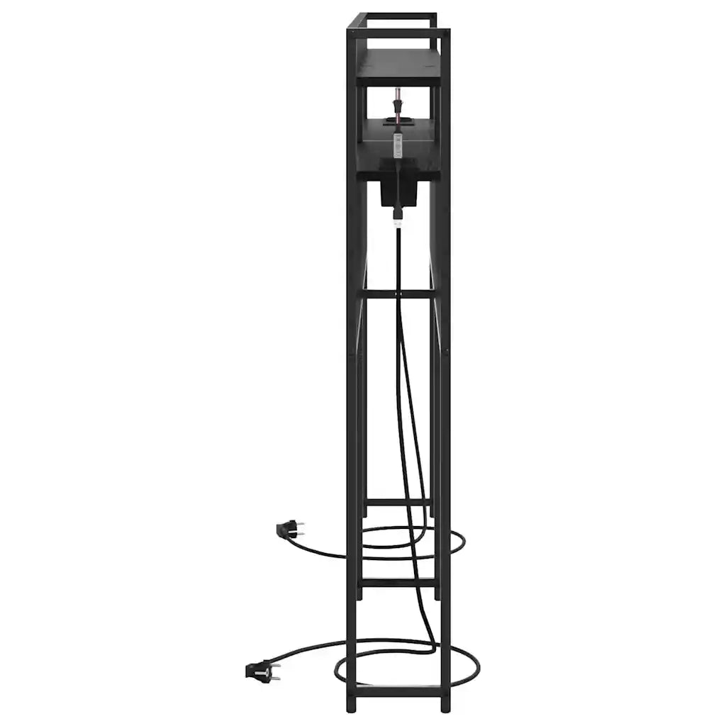 Testiera con lo scaffale-Testata contenitore Rovere nero 140 cm Legno multistrato