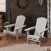Set di 2/4 Sedie Adirondack Pieghevoli, Sedia da Esterno con Telaio in Legno di Abete, Schienale Alto e Braccioli Ergonomici, Sedia Adirondack per Patio Giardino Cortile Campeggio