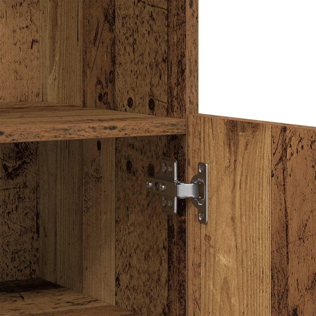 Sideboard con Luci LED Legno Antico 60x37x100 cm