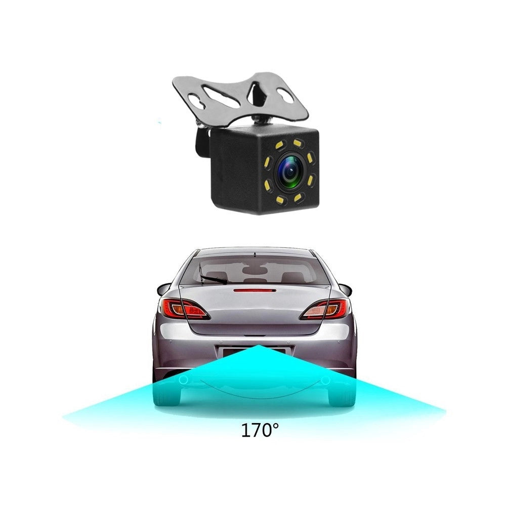 Trade Shop - Camera Telecamera Retromarcia Auto Camper 8 Led 170° 420tvl Con Staffa -