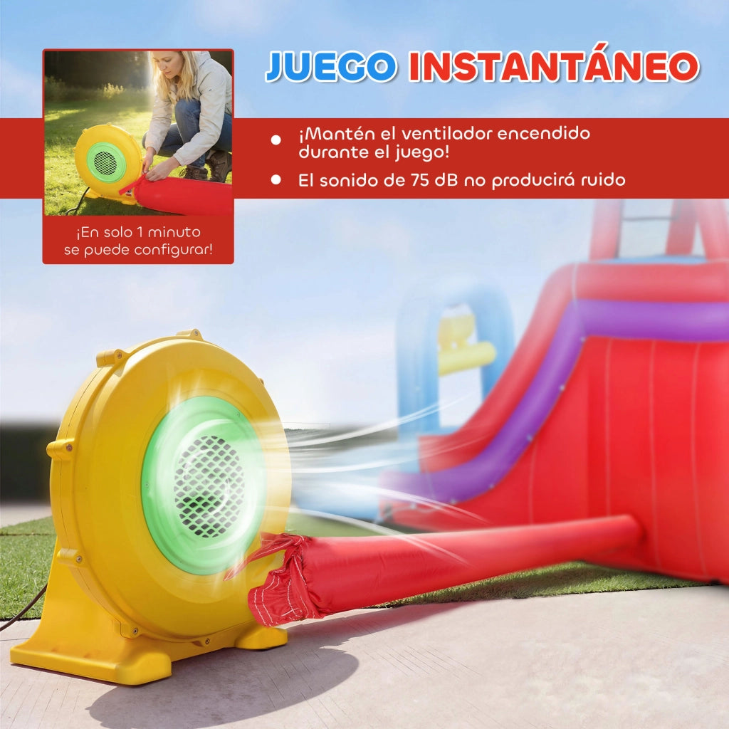 Castello gonfiabile per piscina con soplador 550W ¨C zephmum ¨C scivolo, parete arrampicata, canestro, porta
