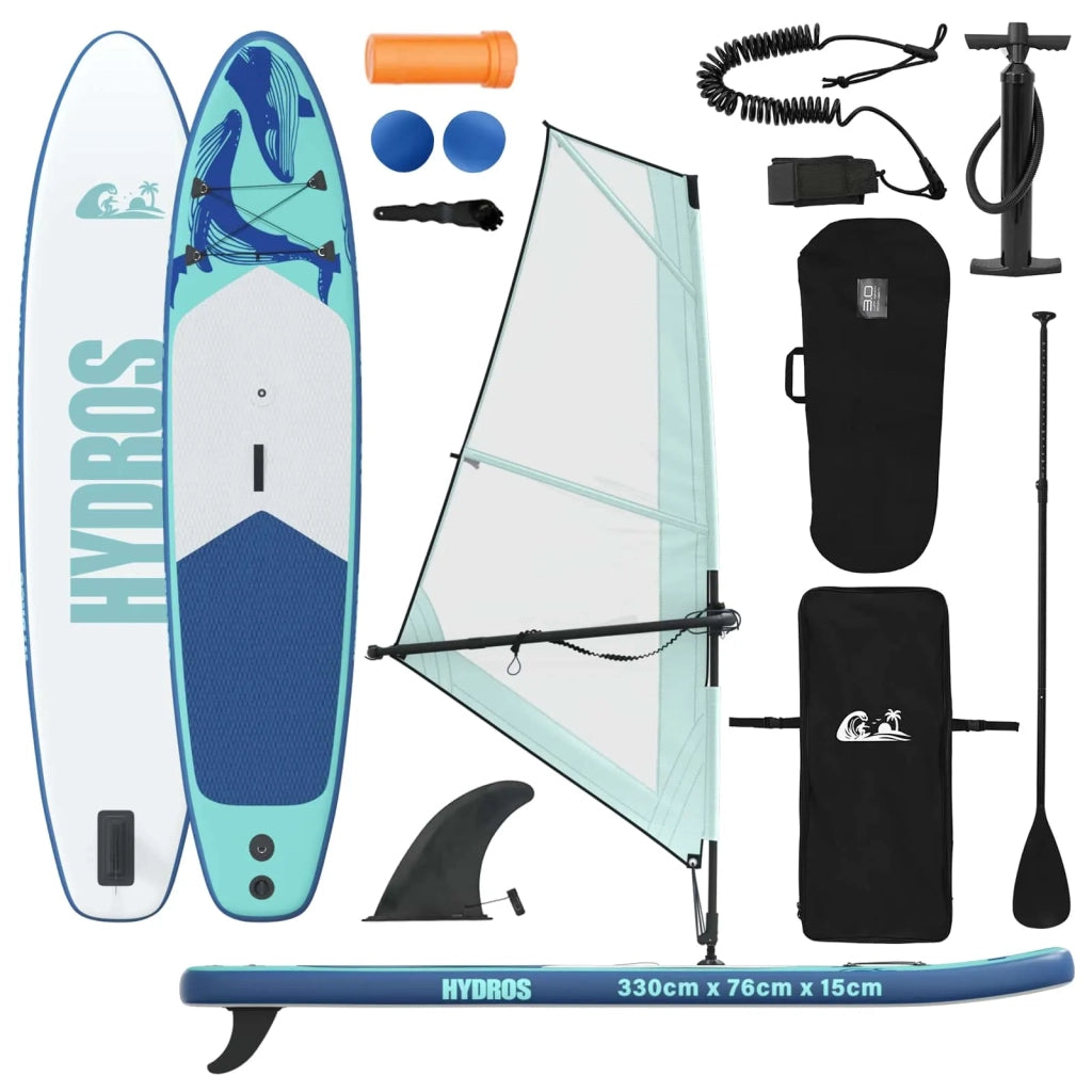 SUP gonfiabile con vela HYDROS 330 x 76 x 15 cm Turchese per 42039136