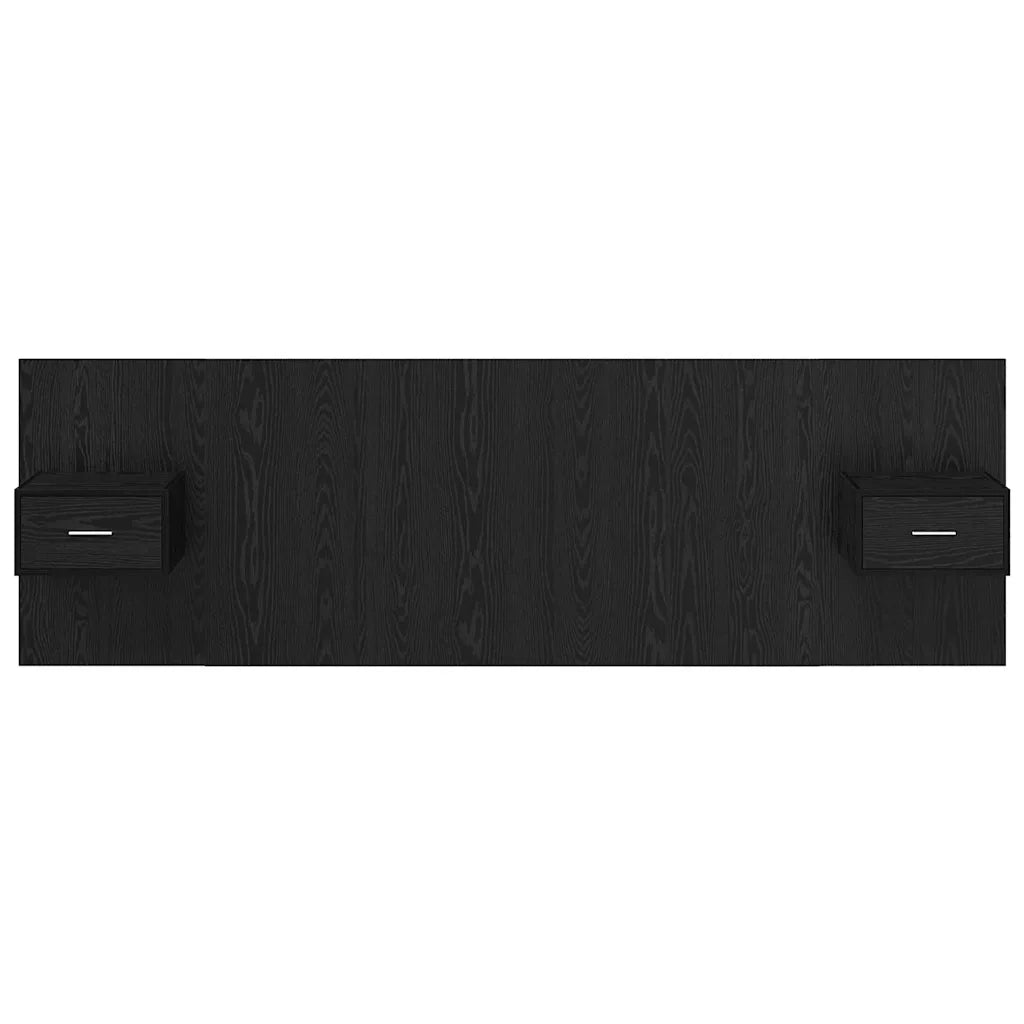 Testata con Comodino 3 pcs Rovere Nero Legno multistrato 3416194