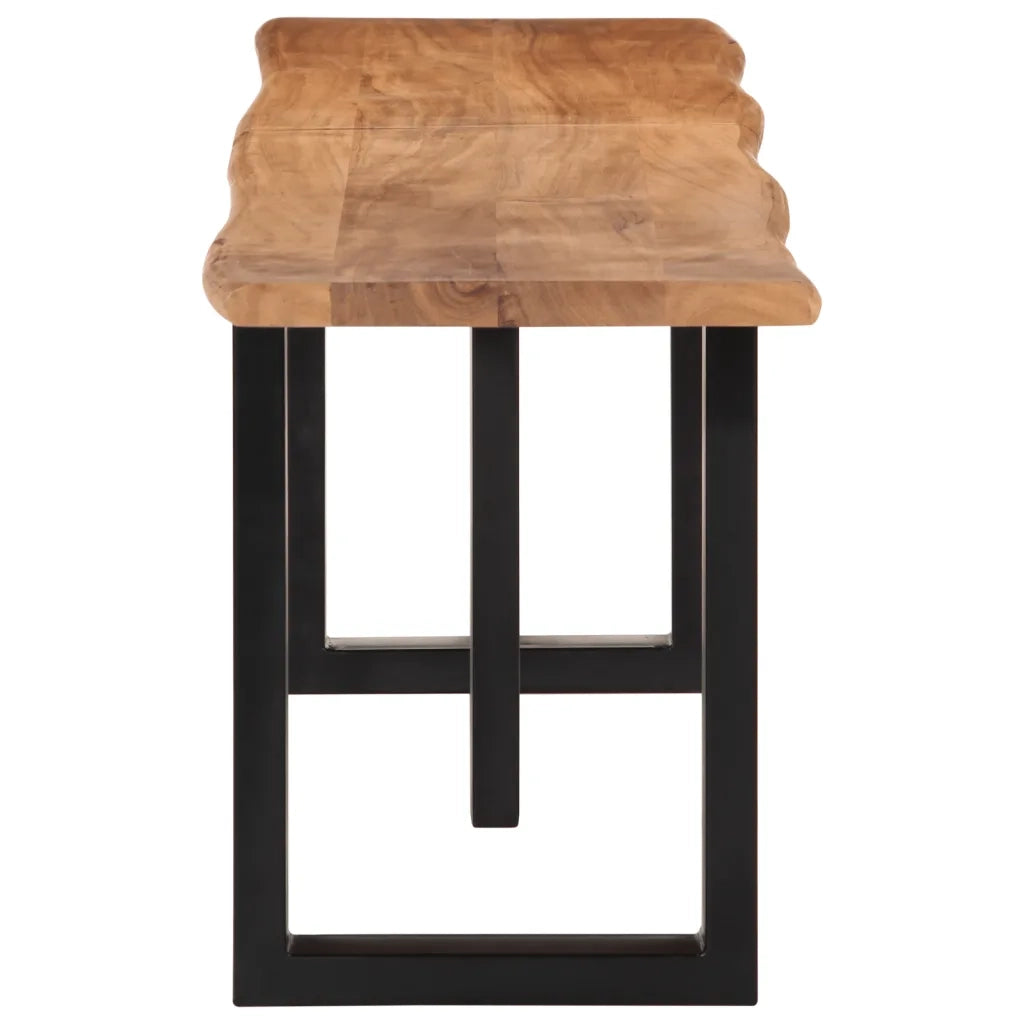 Panca-Sgabello 160 cm in Legno Massello di Acacia e Acciaio