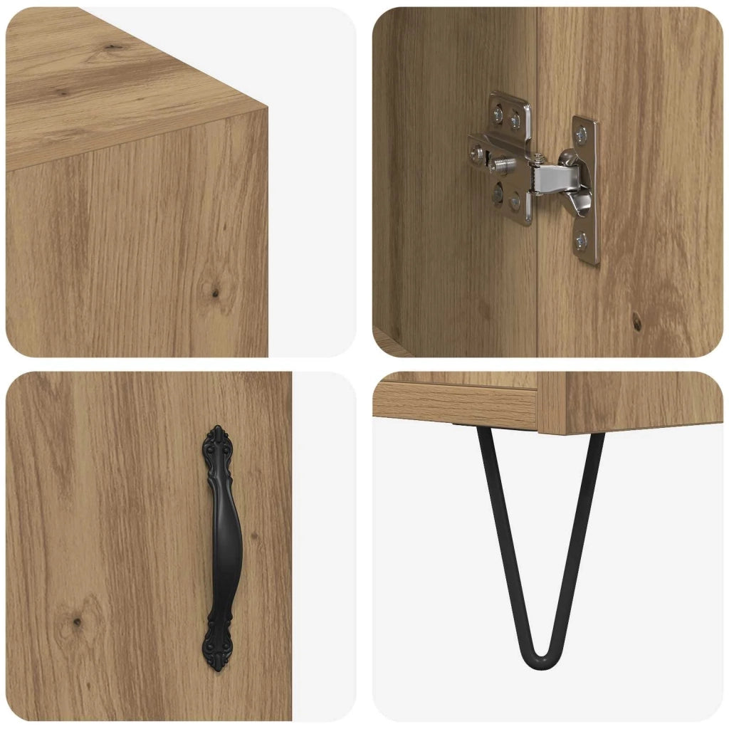 Credenza Rovere artigianale 90 x 32,5 x 80 cm Legno multistrato 879583