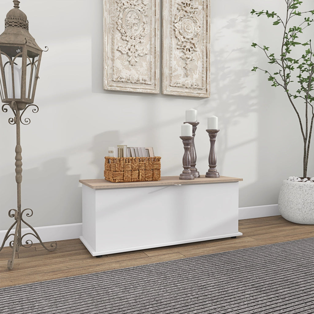 Letto contenitore con cassetti ¨C ZephMum ¨C Legno 100x40x40 cm bianco e naturale