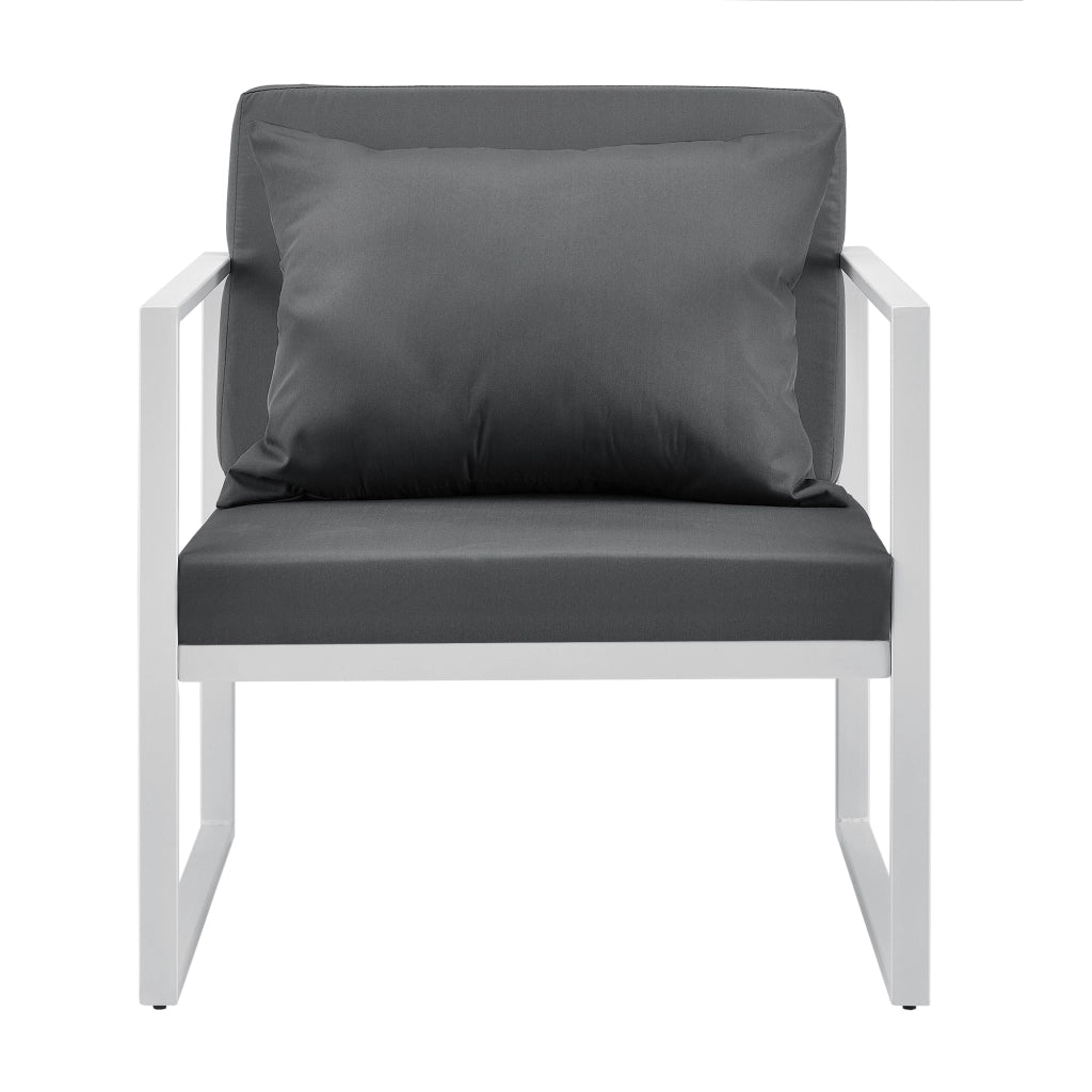 Set Lerum di 2 Poltrone da Giardino Sedie per Esterno con Cuscini - Bianco / Grigio casa.pro