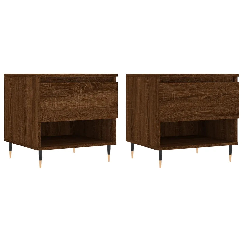 Tavolini Salotto 2pz Rovere Marrone 50x46x50 Legno Multistrato 830907