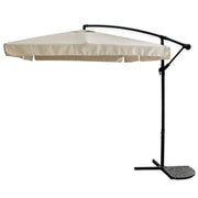 Trade Shop - Ombrellone A Braccio Laterale Da Giardino 3x3mt Protezione Sole Beige Con Base 223216 -