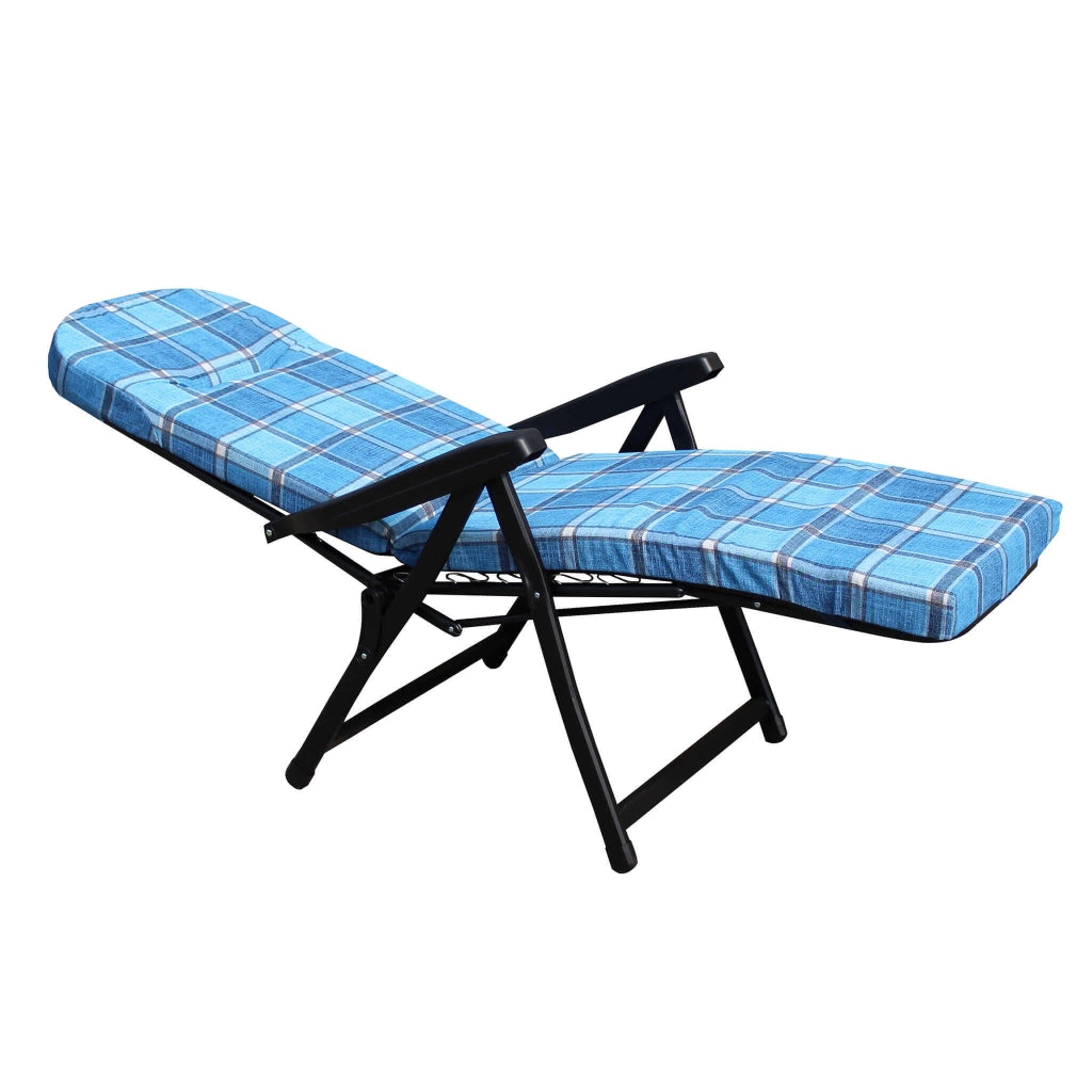 Poltrona Sdraio relax reclinabile in Tessuto Acciaio cm 155x60x60 - ANETTE