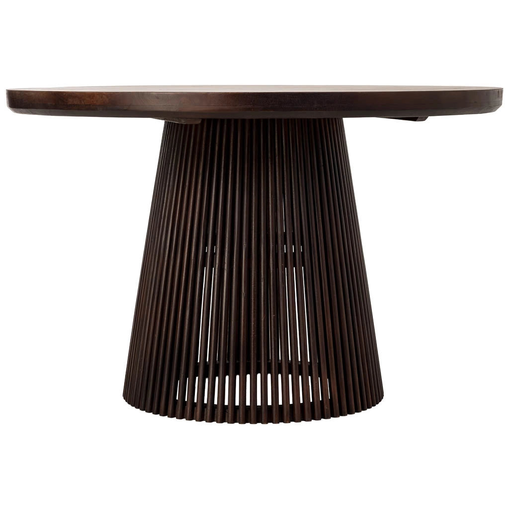 Tavolo artigianale in legno marrone, 120x120x76h cm