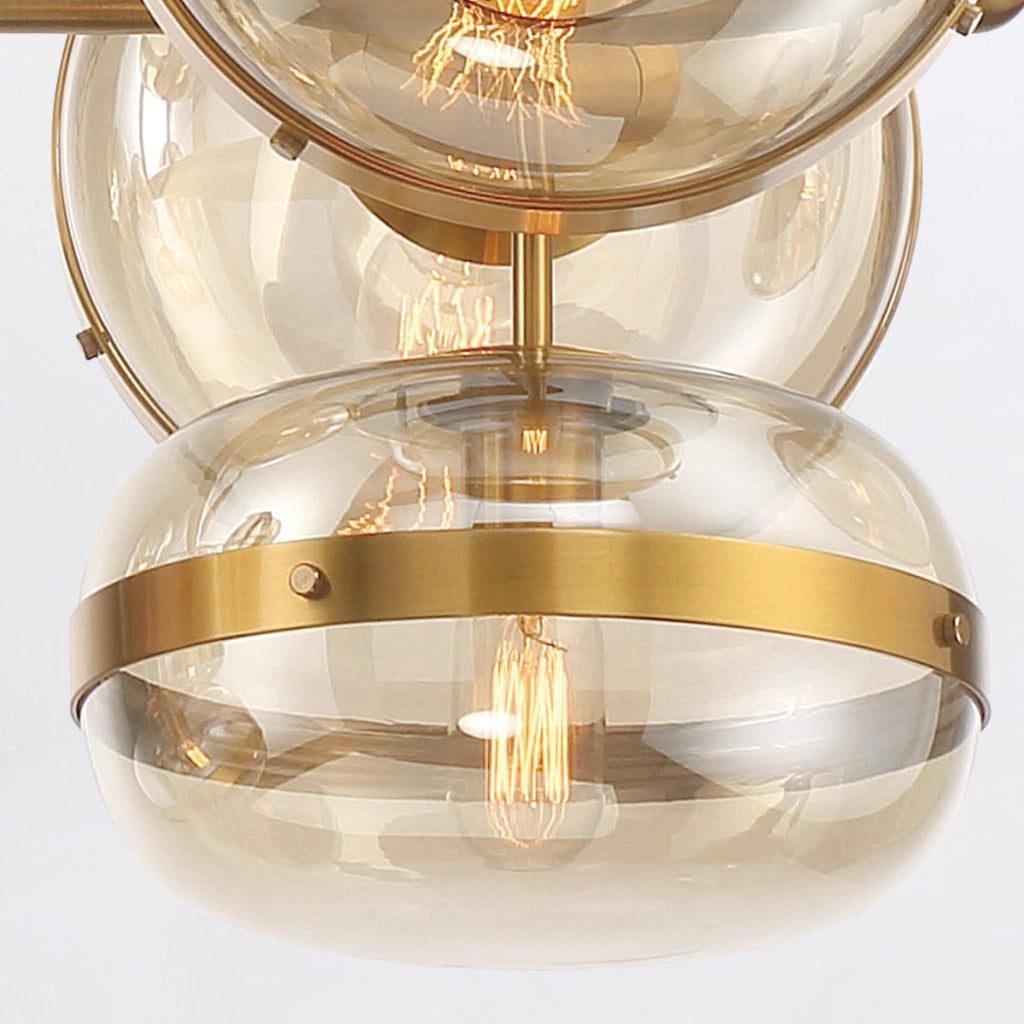 Lampadario moderno ottone e vetro Nottingham 10xE27 Quintiesse