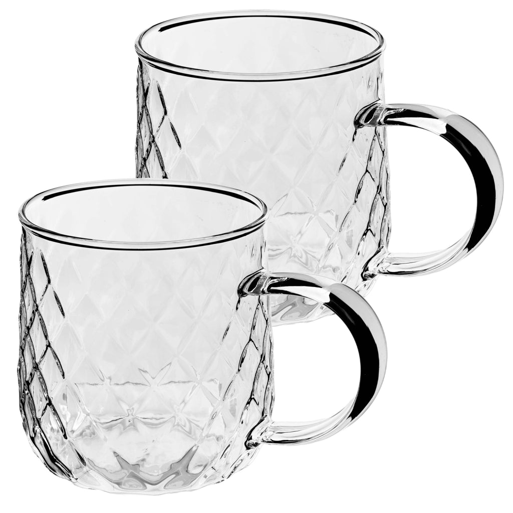 Set di 2 bicchieri da tè KADAX con manico per caffè, 350 ml.