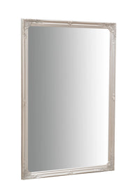 Biscottini Specchio Specchiera da parete e appendere verticale/orizzontale L60xPR4xH90 cm finitura foglia argento anticato