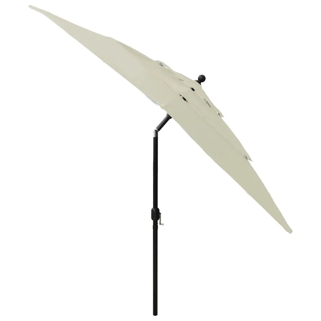 Ombrellone a tre livelli con palo in alluminio 2,5 x 2,5 m colore sabbia 02_0008763