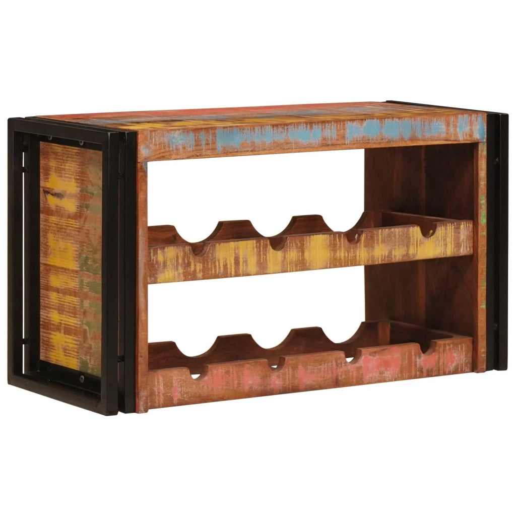 Portabottiglie Marrone 80 x 45 x 33 cm Legno massello riciclato 4104759