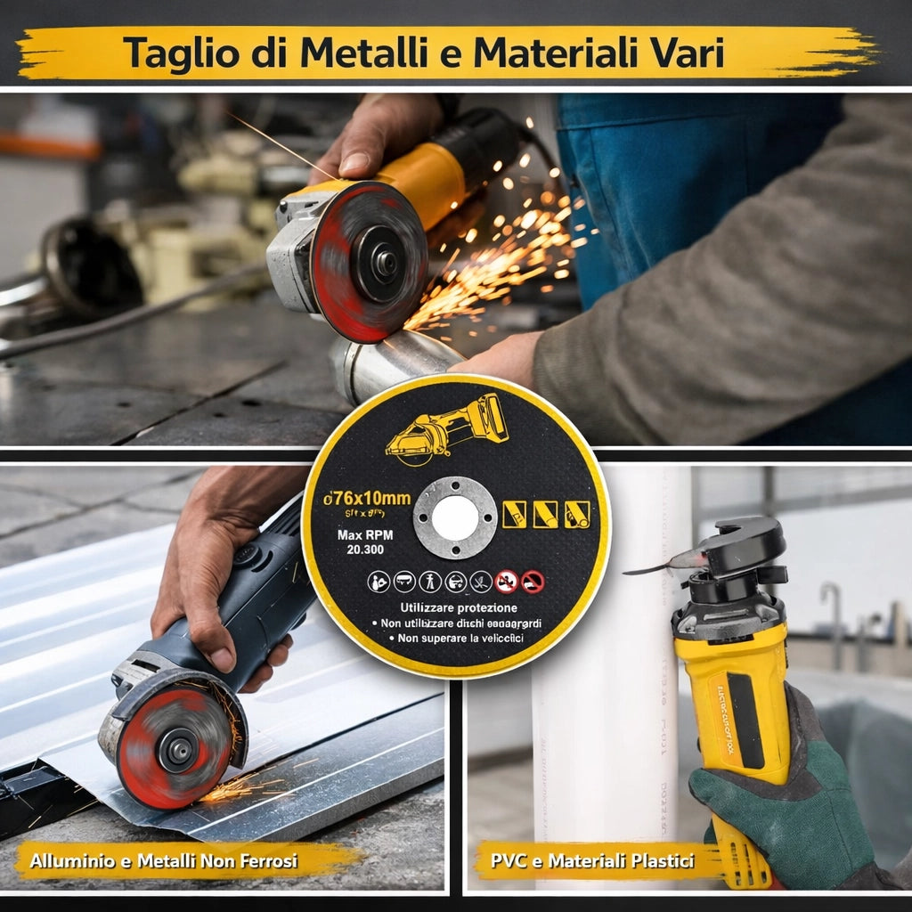 25 Dischi Da Taglio 76mm Mini Smerigliatrice mini flex Ø76x10mm Metallo Acciaio
