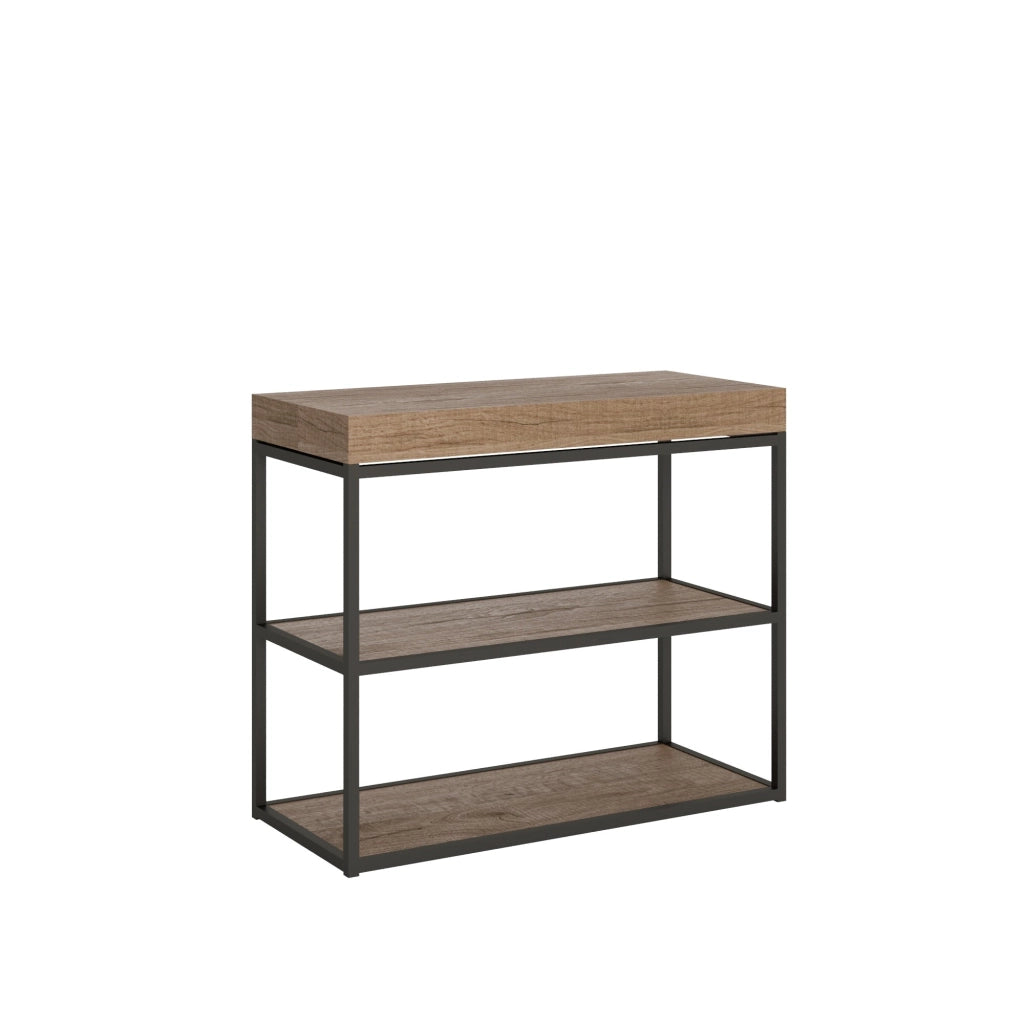 Consolle Allungabile in Legno e Ferro H77x40x90/300cm Plano Premium Quercia Folding
