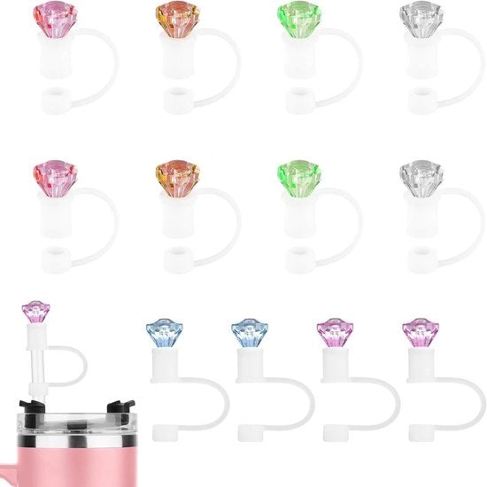 Diamanti in Rete Plus - 12 pezzi Coperture per Bicchieri - Rete in Diamanti Reutilizzabile - Coperture per Rete in Silicone per Bicchieri - Tappo per Rete e Accessori per Bicchieri - 30/40oz