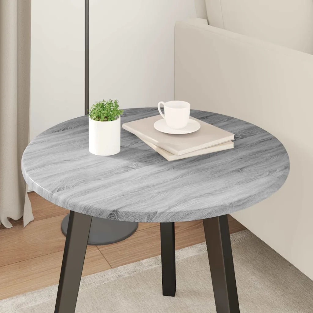 Piano del tavolo Grigio sonoma Ø 50 x 1,5 cm Legno multistrato 880397