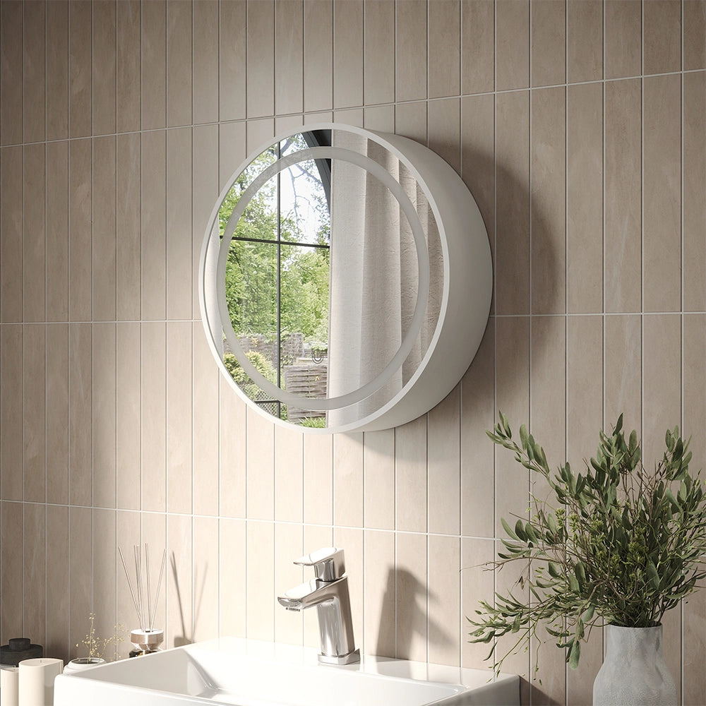 Vicco Specchio contenitore bagno Bianco 50 x 50 cm con 5 vani portaoggetti