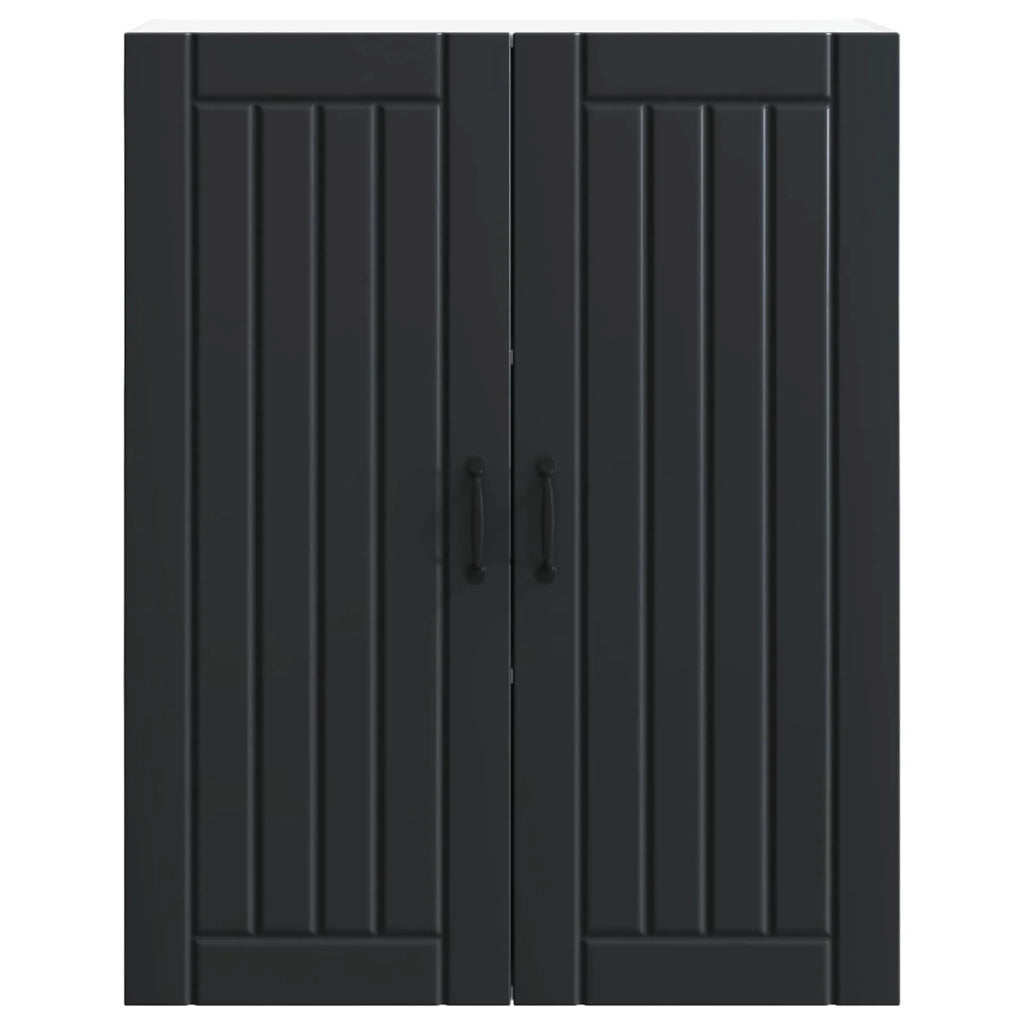 Mobile da cucina moderno ed elegante 80 x 31 x 100 cm pratico contenitore in legno ingegnerizzato nero 02_0054163