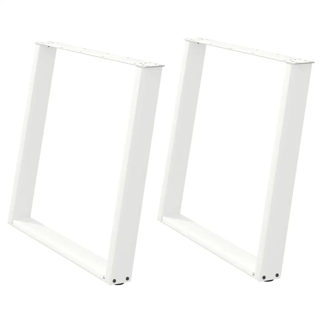 Gambe per tavolo da pranzo a forma di U 2 pz bianche 100x(72-73) cm in acciaio 4012805