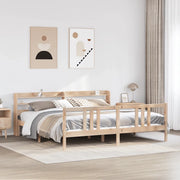 Giroletto con Testiera 200x200 cm in Legno Massello di Pino 3306718