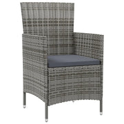 Sedie da Giardino 2 pz | Sedie da Esterno con Cuscini in Polyrattan Grigio