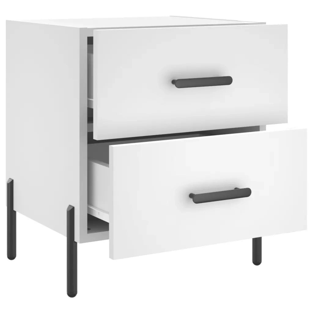 vidaXL Comodino Bianco 40x35x47,5 cm in Legno Multistrato