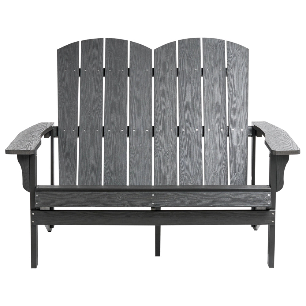 Panchina da giardino in legno plastico grigio scuro 2 posti Mobili da giardino tradizionali