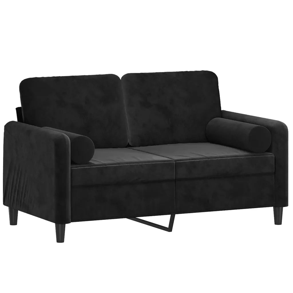 Divano a 2 Posti con Cuscini Nero 120 cm in Vellutocod mxl 118944
