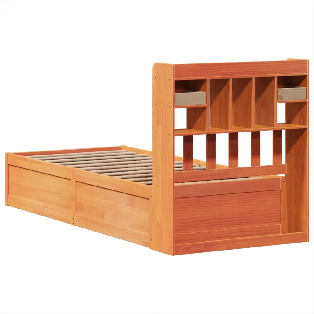 vidaXL Giroletto senza Materasso Marrone Cera 100x200 cm Legno di Pino