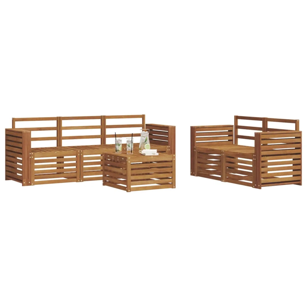 Set divani 6 pcs Naturale Legno di Acacia Massello 3374374